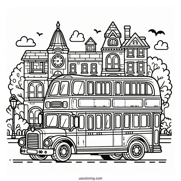 Double Decker Bus Coloring Page