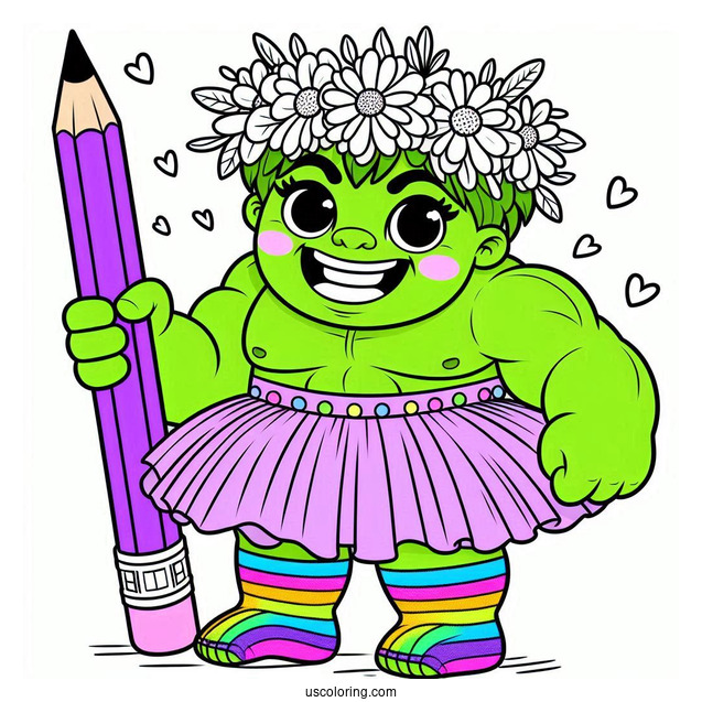 Hulk With The Avengers Coloring Sheet
