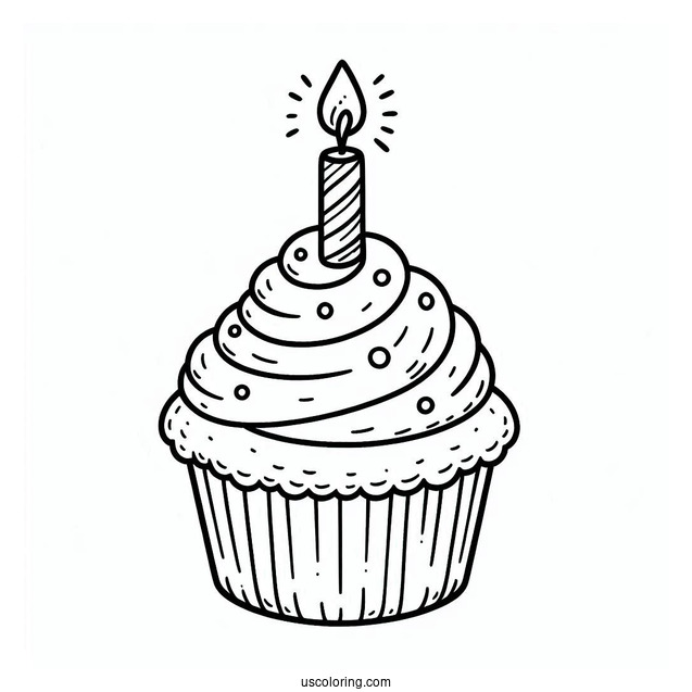 Birthday Cupcake With Candle