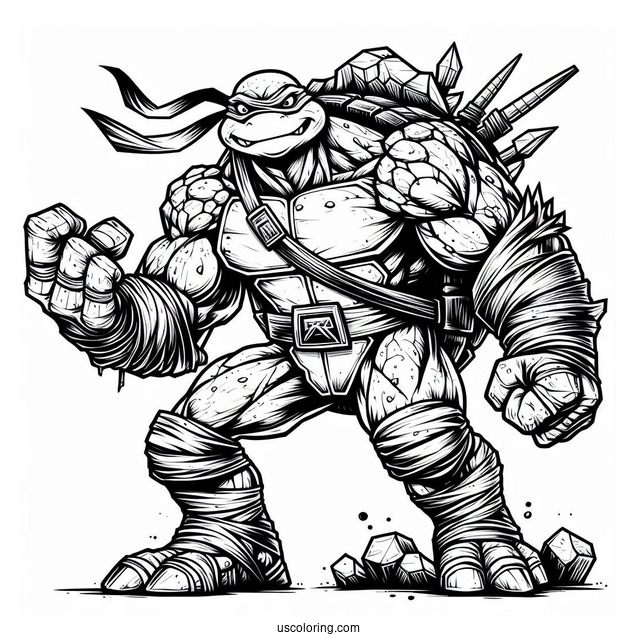 Ninja Turtles Coloring Page Of Detailed Rocksteady