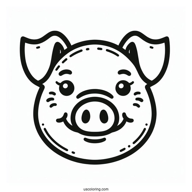Easy Outline Of a Pigs Face