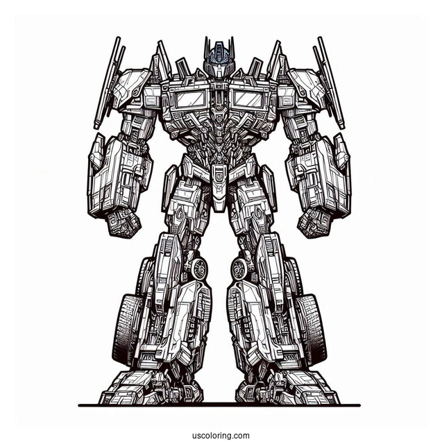 Complex Optimus Prime Coloring Page Autobot Form