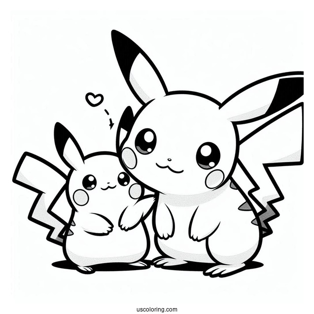 Happy Pikachu And Raichu Coloring Page Pokemon Poster