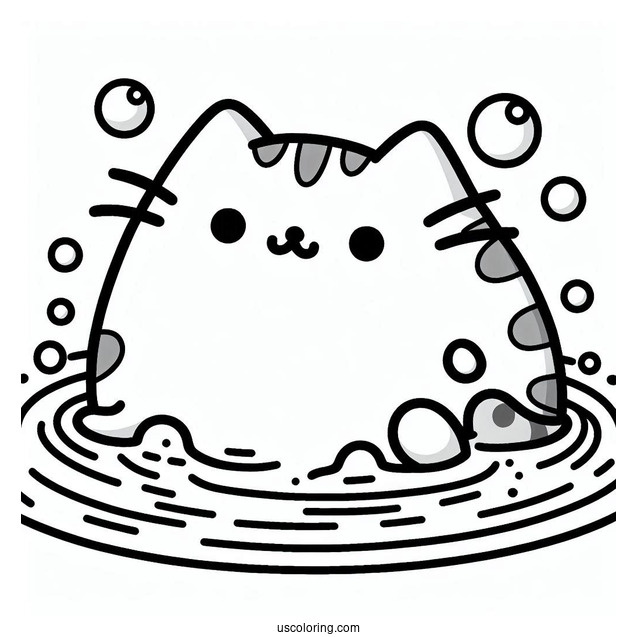 Pusheen Floating In The Water