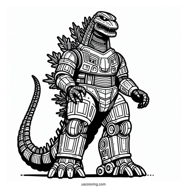 Robot Godzilla Coloring Page