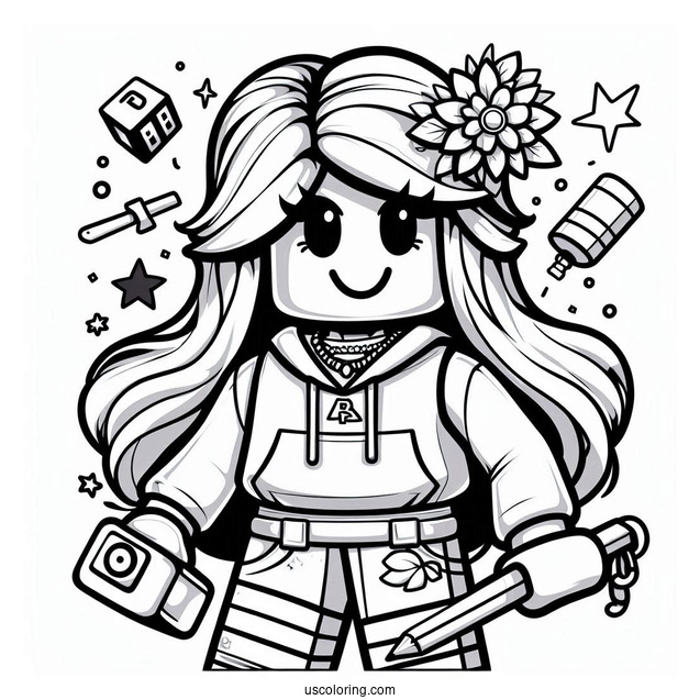 Roblox Noob Coloring Page Easy