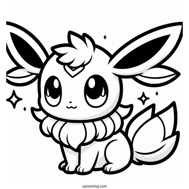 Cute Kawaii Sylveon Coloring Sheet
