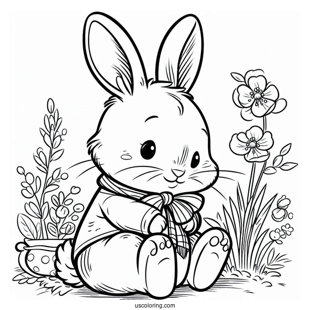 Simple Peter Rabbit Coloring Page For Preschoolers