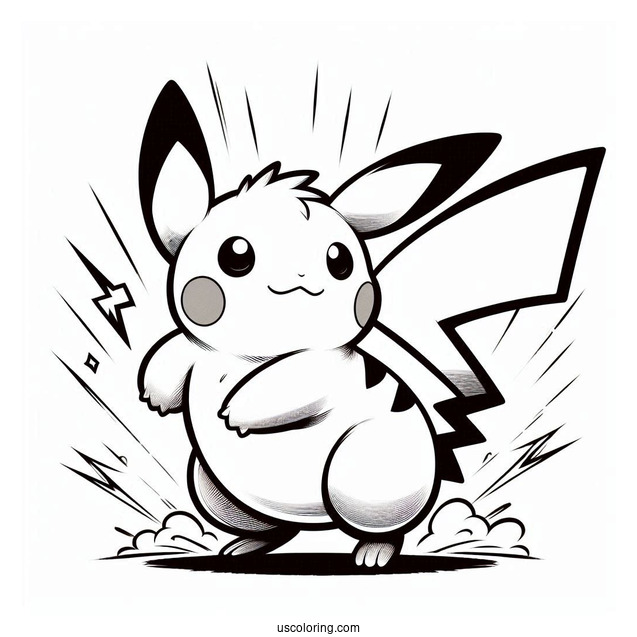 Alolan Raichu Coloring Page Using Tail To Attack