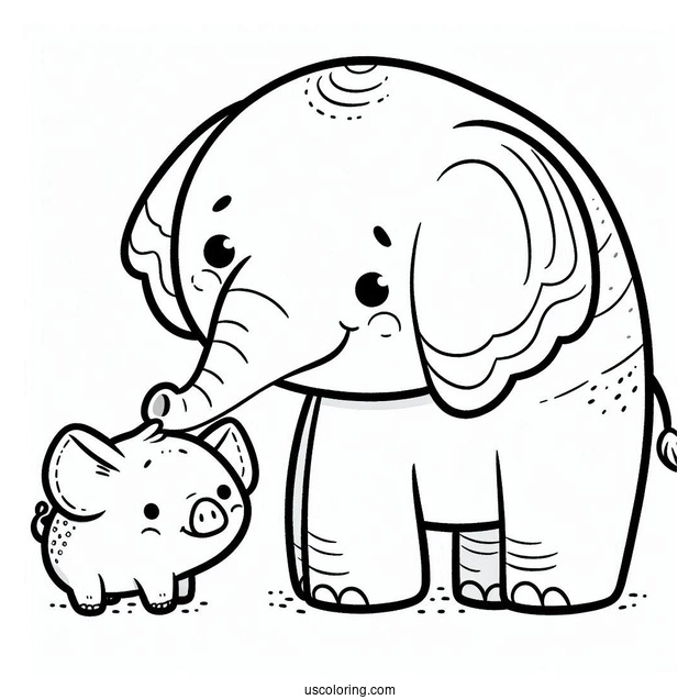 Elephant And Piggie Coloring For Preschoolers