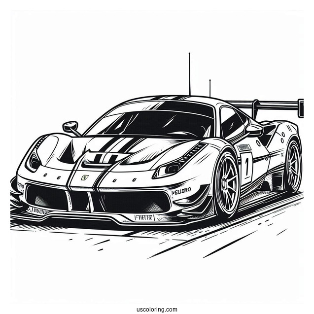 Ferrari Race Car Coloring Page