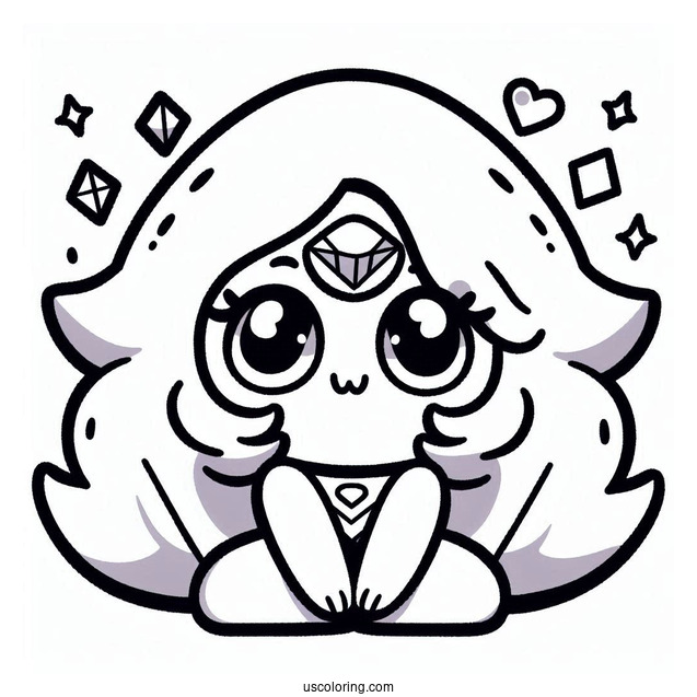 Kawaii Amethyst Steven Universe Coloring Page For Preschoolers
