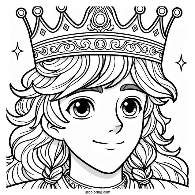 Coloring Sheet Of King Wearing Crown