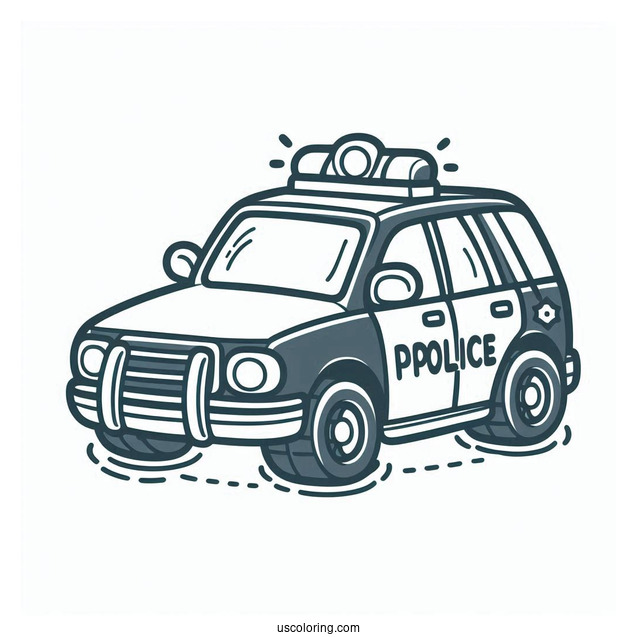 Coloring Page Of Police Car For Preschoolers