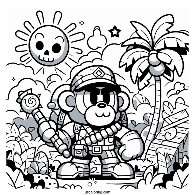 Brawl Stars Coloring Page Of Rumble Jungle