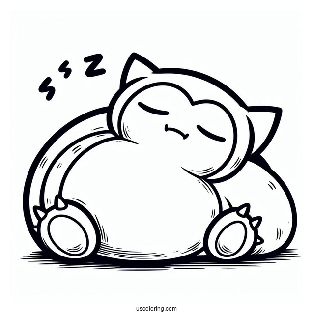 Easy Sleeping Snorlax Coloring Page