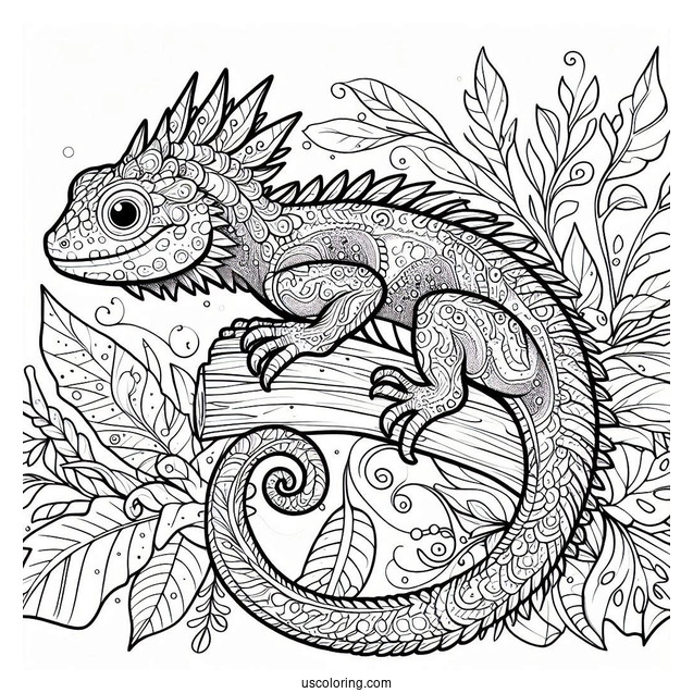 Easy Dragon Lizard Coloring Page