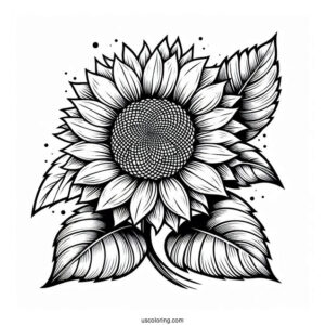 Big Bold Sunflower Coloring For Adults