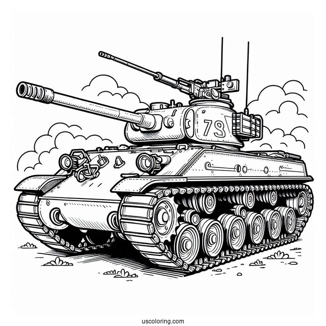 Easy M1A2 SEP U.S. Tank Coloring Sheet