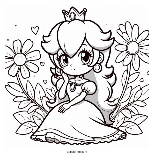 Princess Rosalina Coloring Page With Peach, And Daisy
