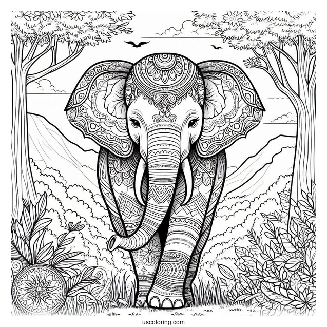 Big Indian Elephant In The Wild