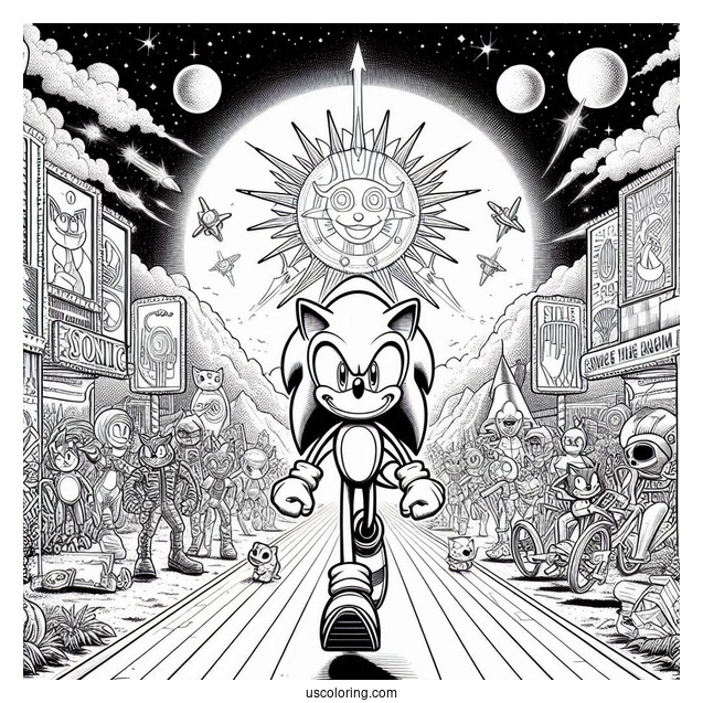 Sonic Movie Poster Coloring Sheet