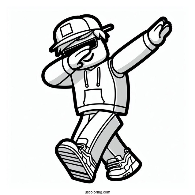 Dabbing Roblox Guy Coloring Page For Kids