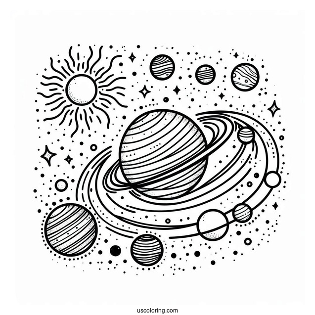 Simple Solar System Coloring Picture