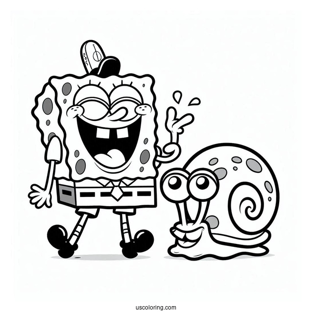 SpongeBob And Garry The Snail Laughing