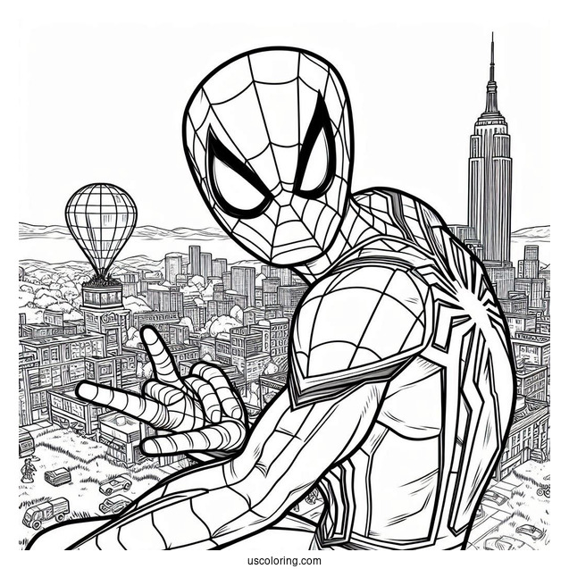 Spider-Man Fortnite Coloring Page