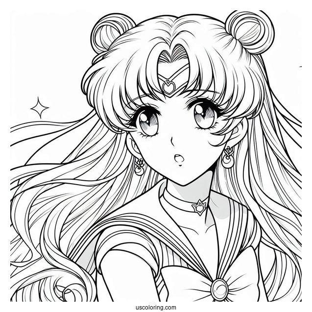Sailor Mars Rei Hino Coloring Sheet
