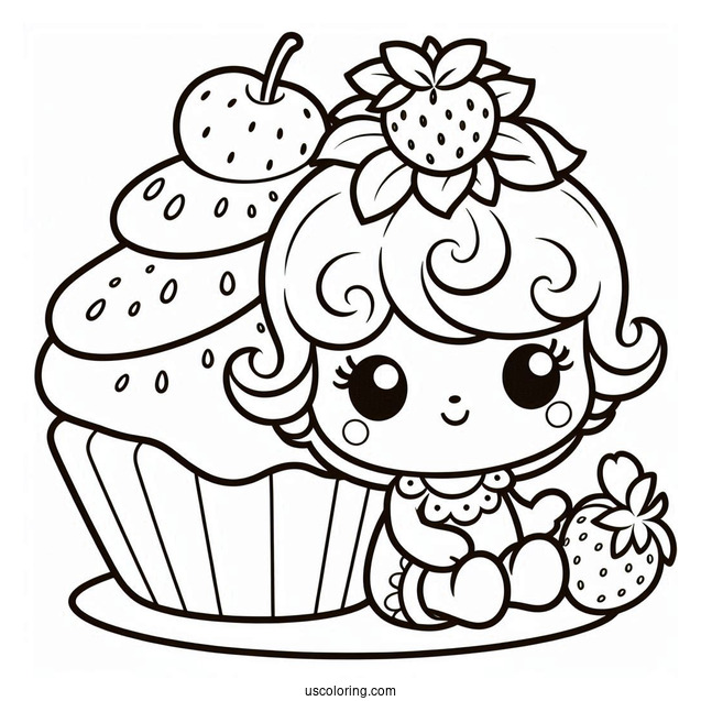 Strawberry Shortcake Coloring Page of Baby Strawberry Shortcake For Kids