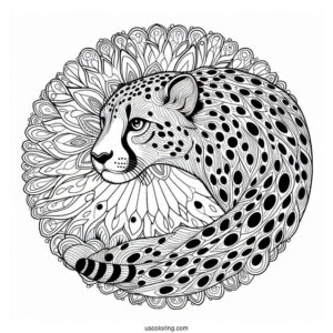 Cheetah Coloring Page Of Mandala