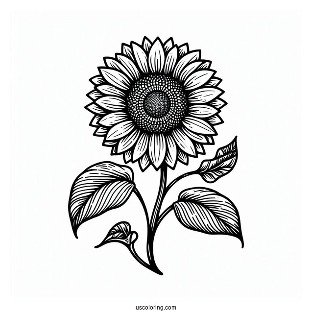 Simple Sunflower To Color