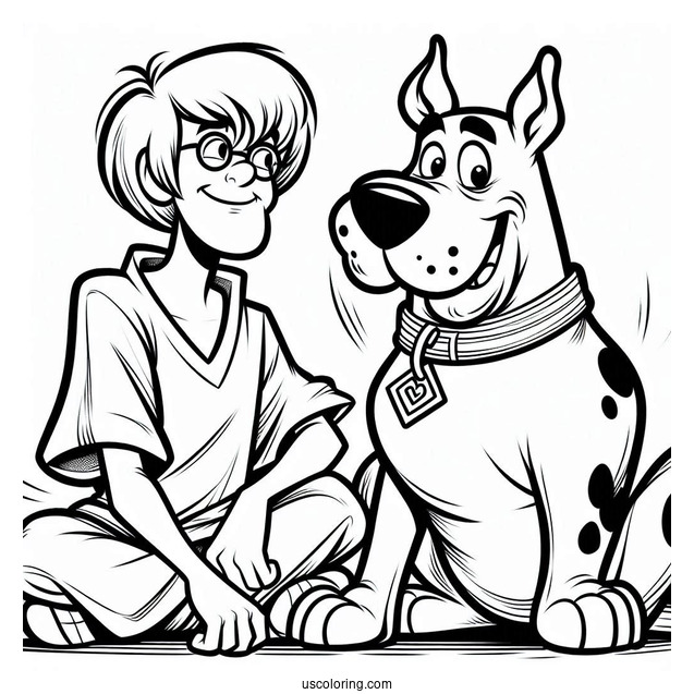 Scooby And Shaggy With Scooby Snax To Color