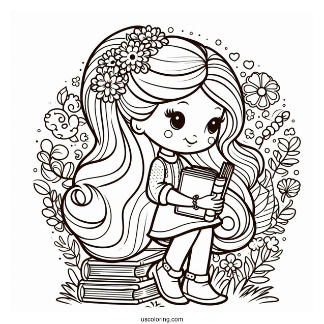 Polly Pocket Coloring Page Of Lila Draper Holding Books