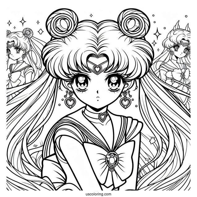Easy Sailor Guardians Coloring Sheet