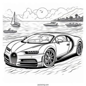 Bugatti Coloring Page Vision Gran Turismo At The Beach