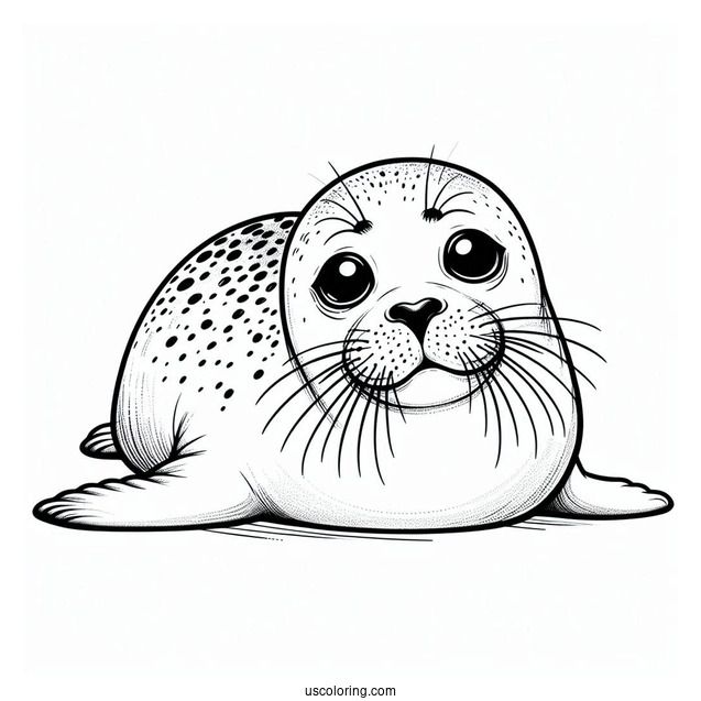 Close Up Of Seal Coloring Page