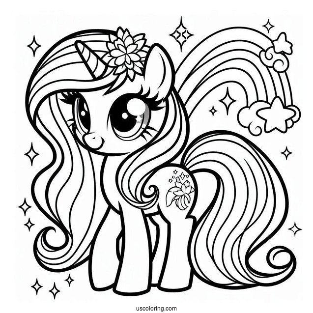 Coloring Page of Izzy Moonbow for Preschoolers