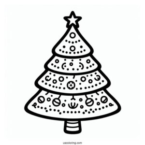 Easy Outline Of Christmas Tree Template For Preschoolers
