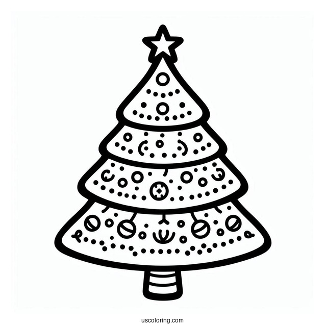 Easy Outline Of Christmas Tree Template For Preschoolers