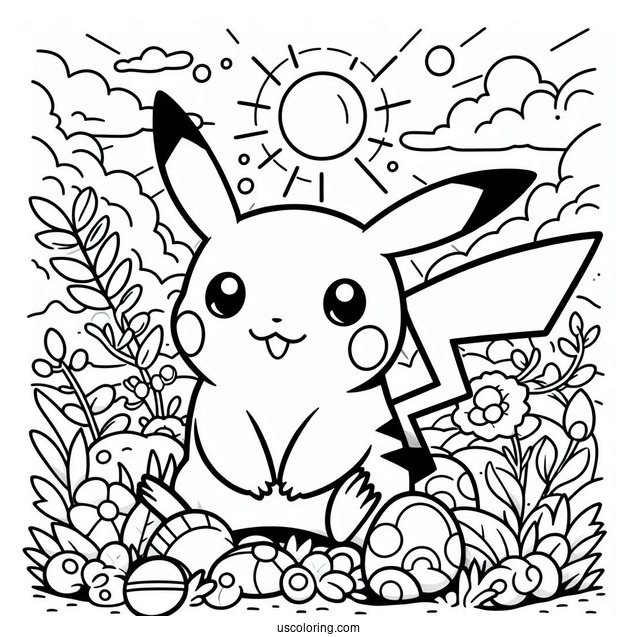 Detailed Pikachu Pokemon Card