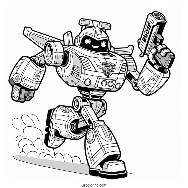 Chase The Police Rescue Bots Coloring Page