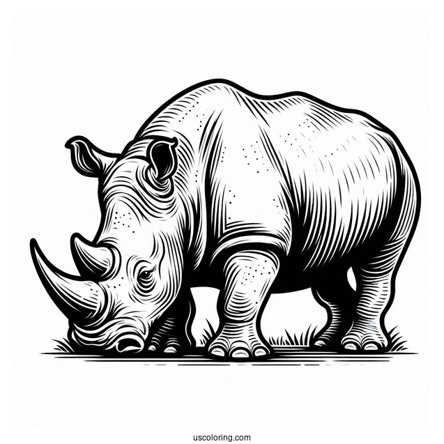 Black Rhino Coloring Page