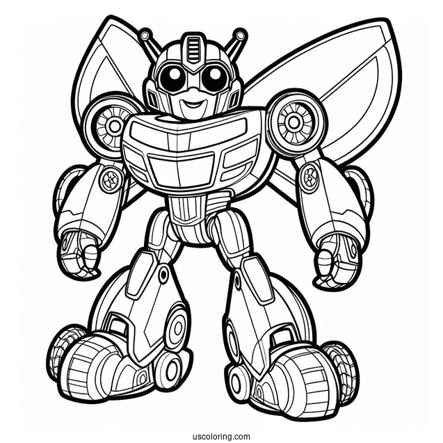 Rescue Bots Coloring Page Bumblebee For Preschoolers