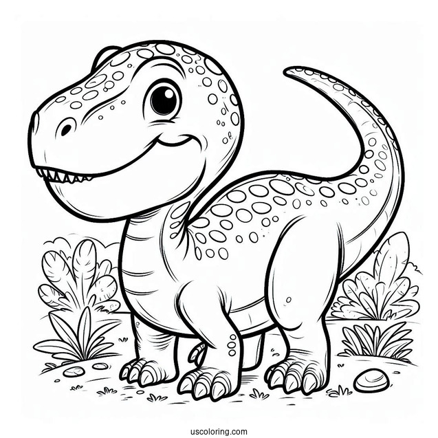 Smiling Camarasaurus Coloring Page For Kids