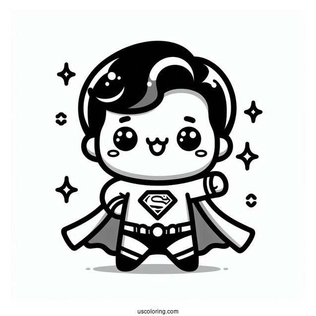 Cute Kawaii Superman Coloring