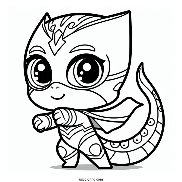 PJ Masks Coloring Page Of Simple PJ Mask Gekko For Kids