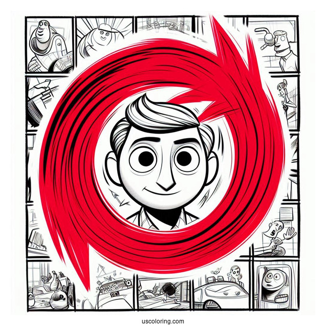 Pixar Coloring Page of Turning Red Movie Poster